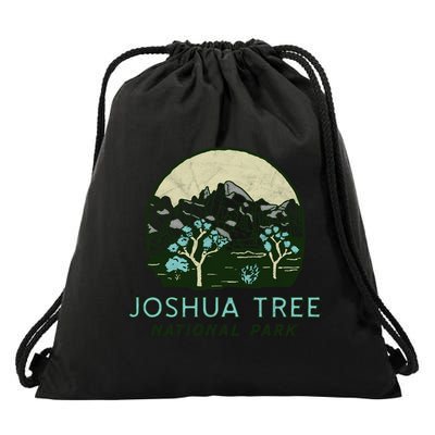 Joshua Tree National Park Vintage Mountains And Trees Sketch Gift Drawstring Bag