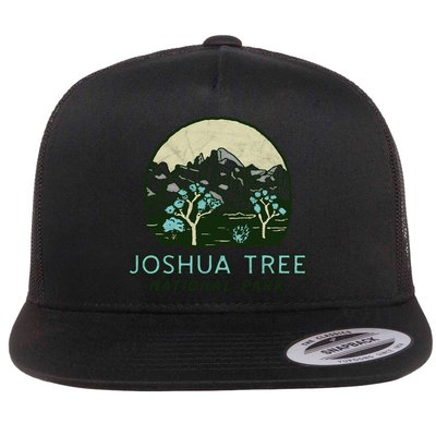 Joshua Tree National Park Vintage Mountains And Trees Sketch Gift Flatbill Hat