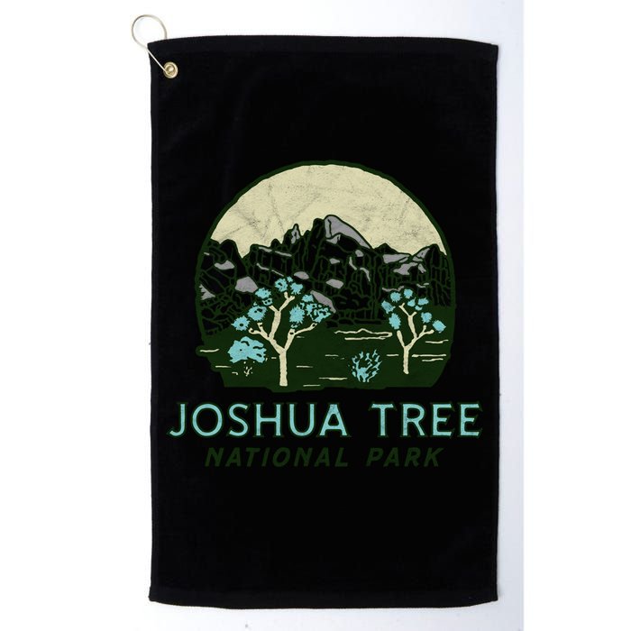 Joshua Tree National Park Vintage Mountains And Trees Sketch Gift Golf Towel