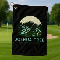 Joshua Tree National Park Vintage Mountains And Trees Sketch Gift Golf Towel