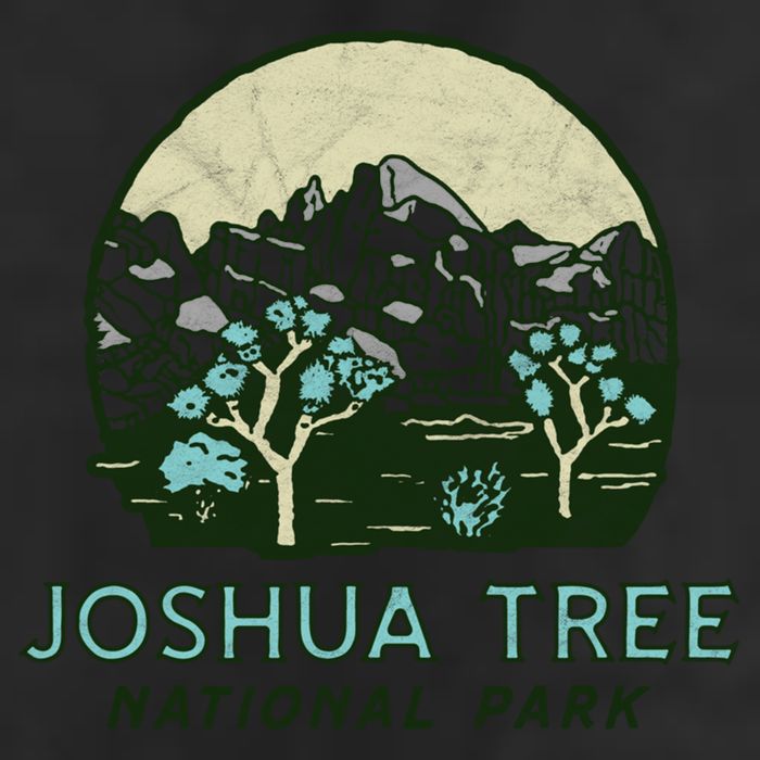 Joshua Tree National Park Vintage Mountains And Trees Sketch Gift Golf Towel