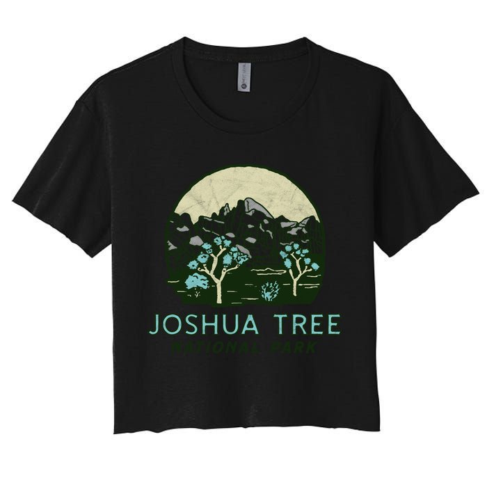 Joshua Tree National Park Vintage Mountains And Trees Sketch Gift Crop Top
