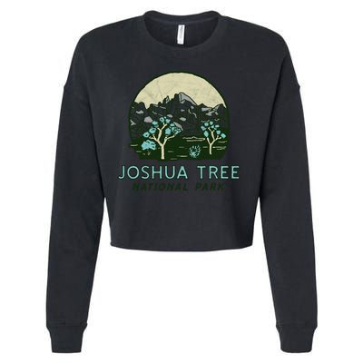 Joshua Tree National Park Vintage Mountains And Trees Sketch Gift Cropped Pullover Crew