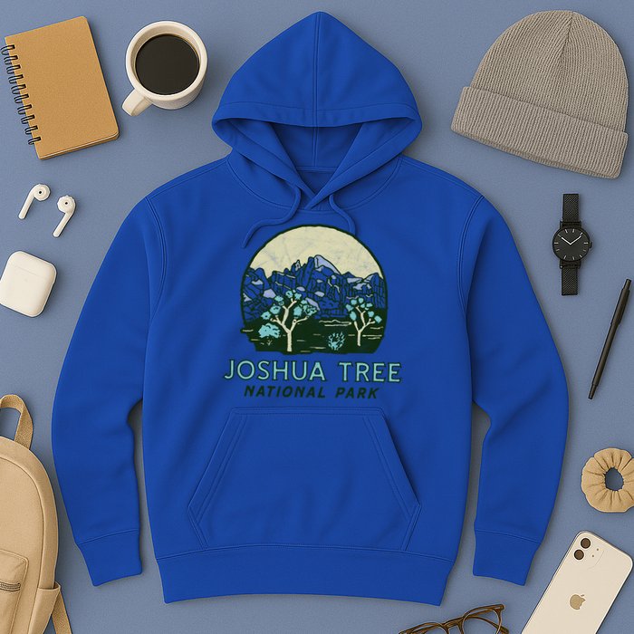 Joshua Tree National Park Vintage Mountains And Trees Sketch Gift Hoodie
