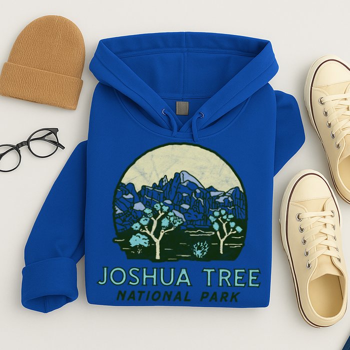 Joshua Tree National Park Vintage Mountains And Trees Sketch Gift Hoodie
