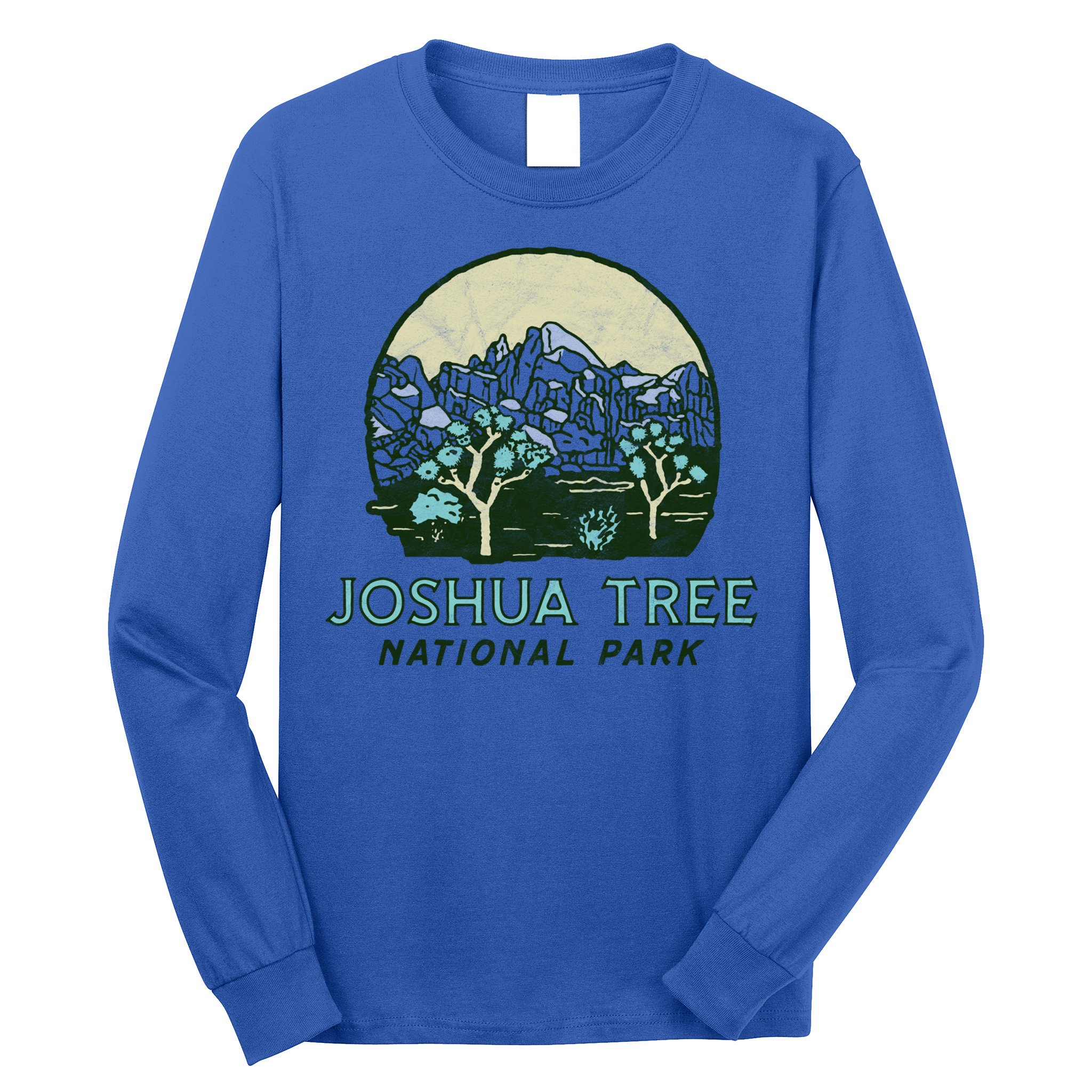 Joshua Tree National Park Vintage Mountains And Trees Sketch Gift Long Sleeve Shirt