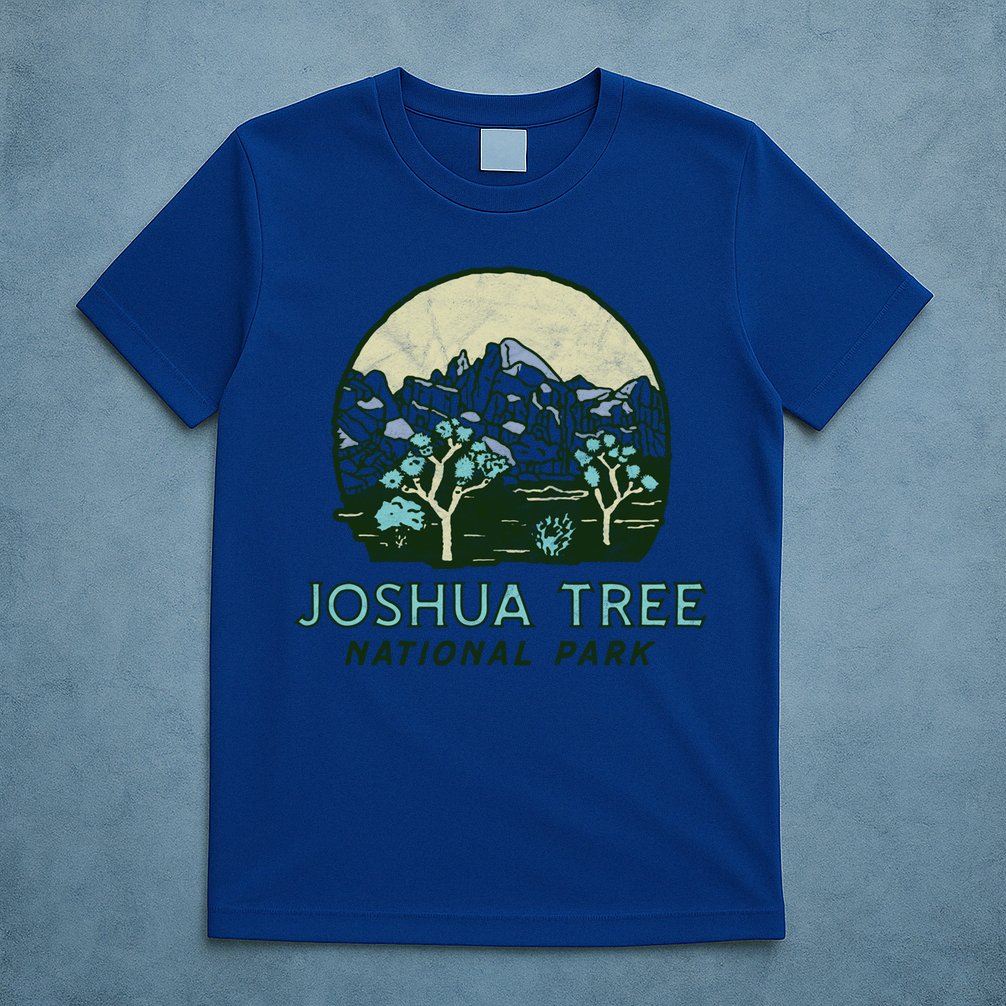 Joshua Tree National Park Vintage Mountains And Trees Sketch Gift T-Shirt