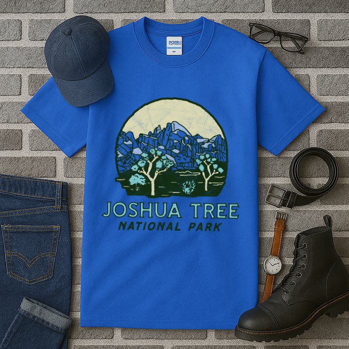 Joshua Tree National Park Vintage Mountains And Trees Sketch Gift Tall T-Shirt