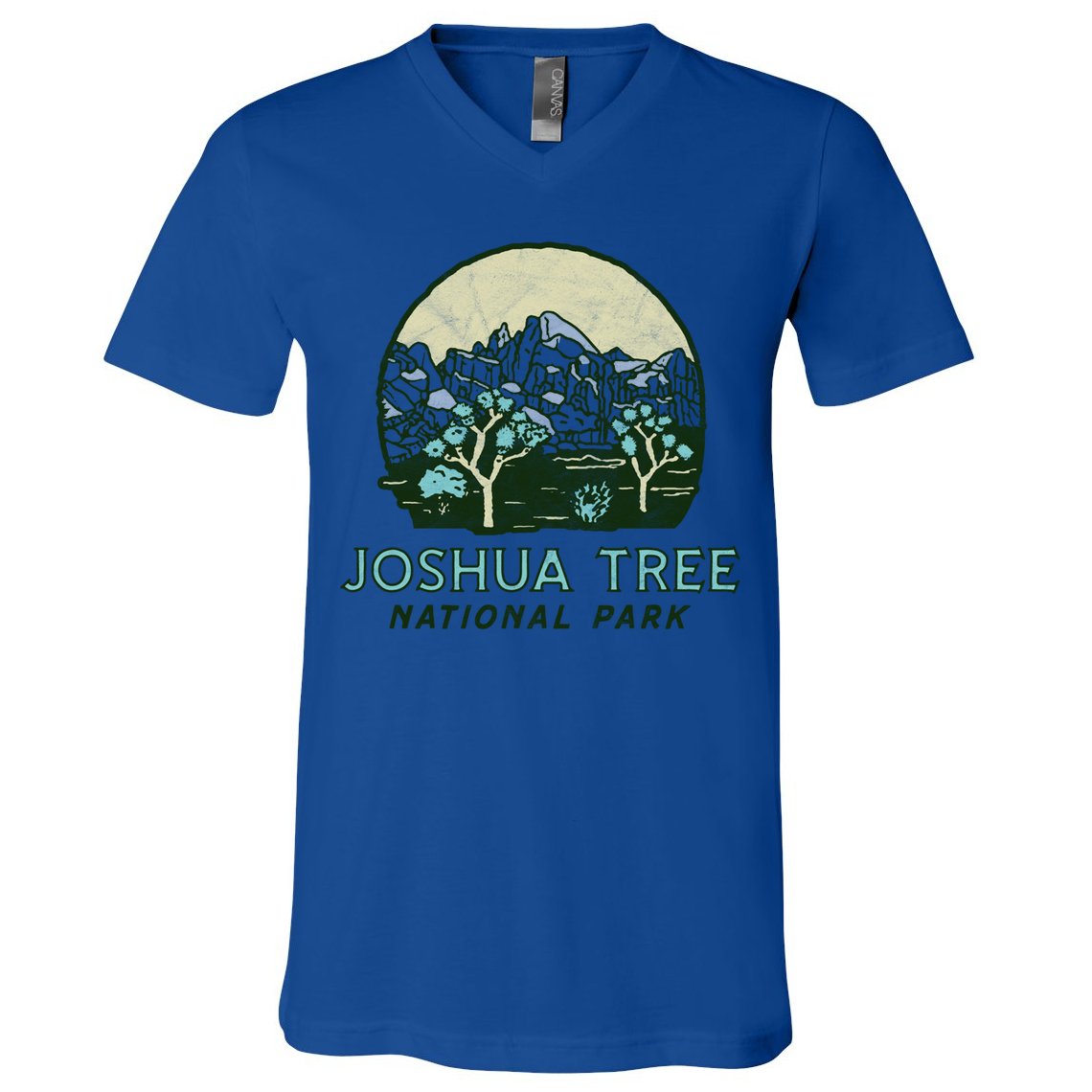 Joshua Tree National Park Vintage Mountains And Trees Sketch Gift V-Neck T-Shirt