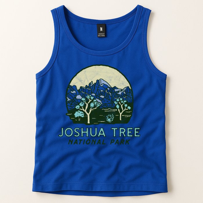 Joshua Tree National Park Vintage Mountains And Trees Sketch Gift Tank Top
