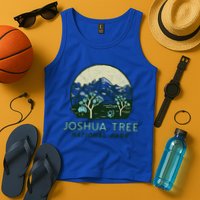 Joshua Tree National Park Vintage Mountains And Trees Sketch Gift Tank Top
