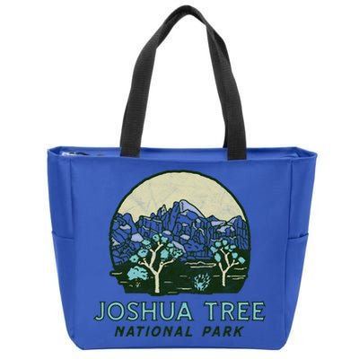 Joshua Tree National Park Vintage Mountains And Trees Sketch Gift Zip Tote Bag