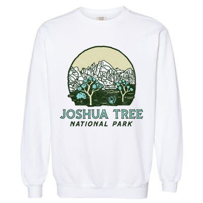 Joshua Tree National Park Vintage Mountains And Trees Sketch Gift Garment-Dyed Sweatshirt