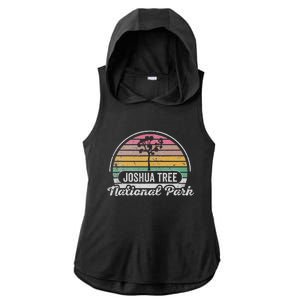 Joshua Tree National Park Retro Sunset Design Ladies PosiCharge Tri-Blend Wicking Draft Hoodie Tank