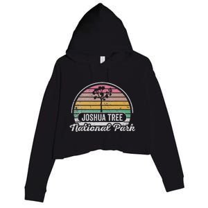 Joshua Tree National Park Retro Sunset Design Crop Fleece Hoodie