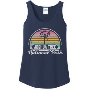 Joshua Tree National Park Retro Sunset Design Ladies Essential Tank