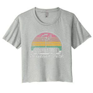 Joshua Tree National Park Retro Sunset Design Women's Crop Top Tee