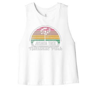 Joshua Tree National Park Retro Sunset Design Women's Racerback Cropped Tank