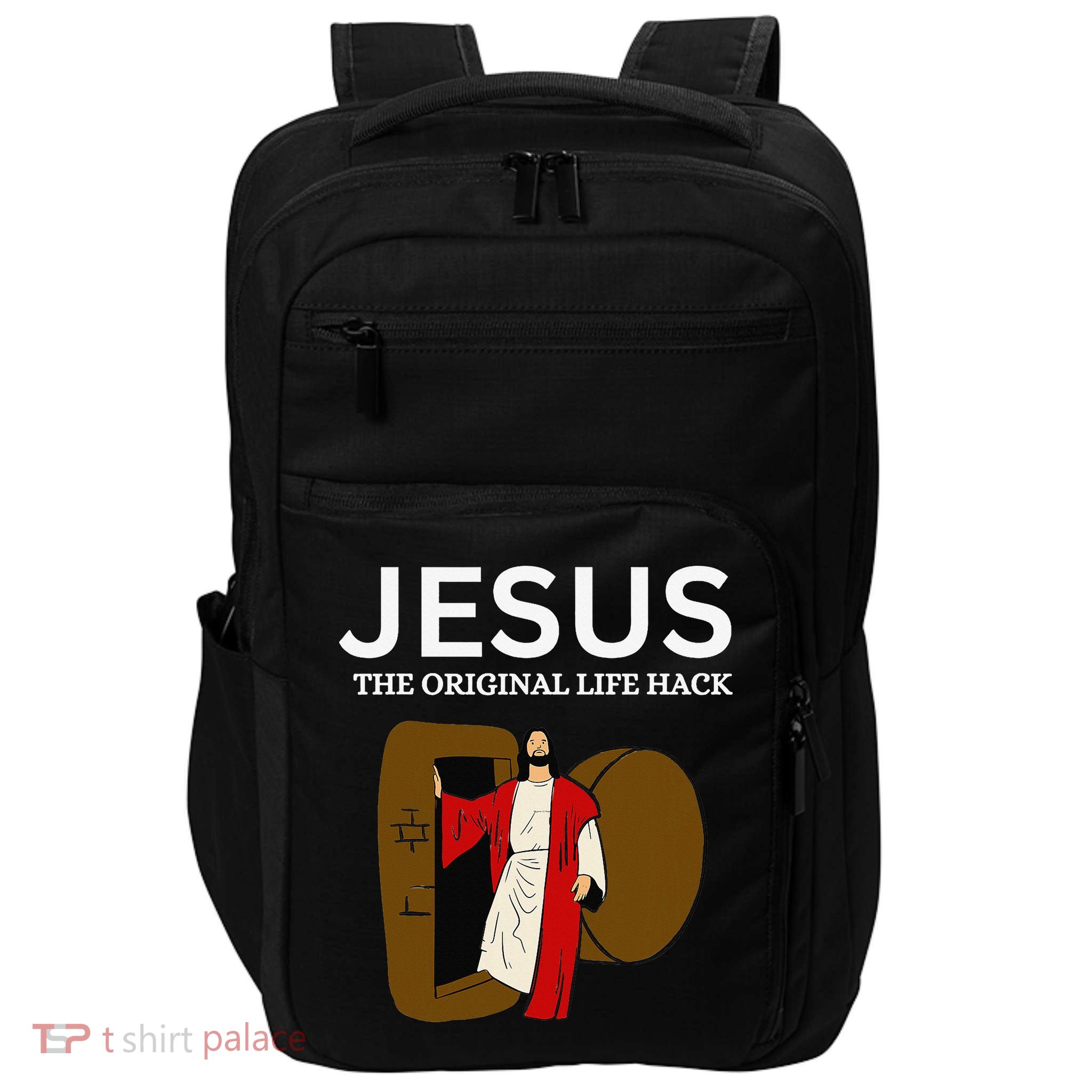 Jesus The Original Life Hack Funny Christian Easter Impact Tech Backpack