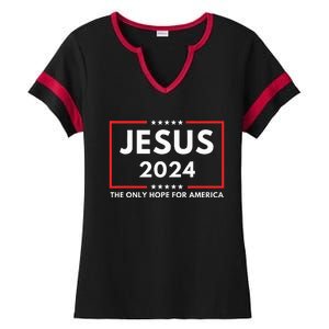 Jesus The Only Hope For America 2024 Ladies Halftime Notch Neck Tee