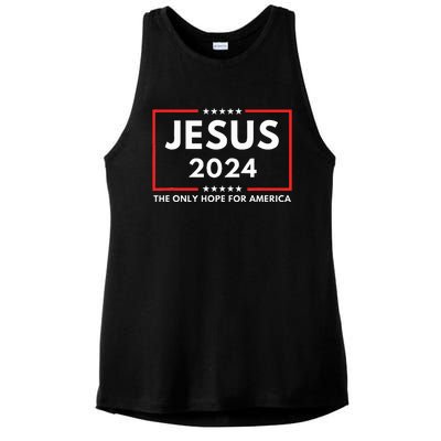 Jesus The Only Hope For America 2024 Ladies PosiCharge Tri-Blend Wicking Tank