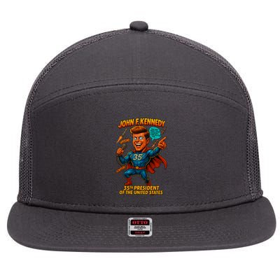 JFK The Presidential Chronicles 7 Panel Mesh Trucker Snapback Hat
