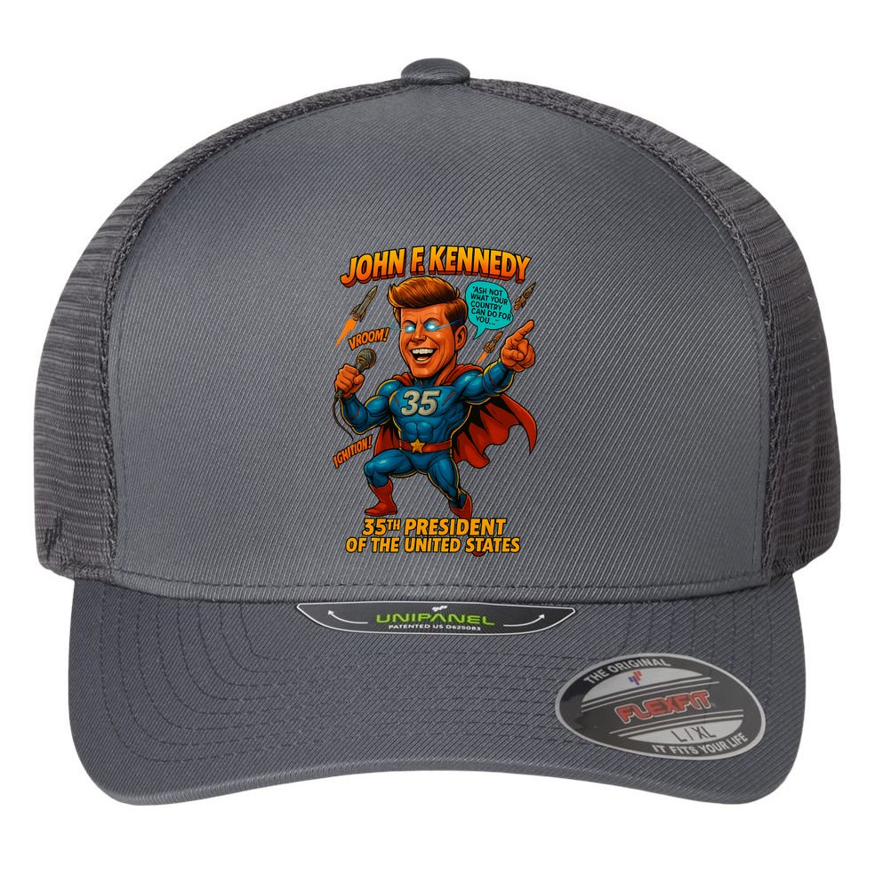 JFK The Presidential Chronicles Flexfit Unipanel Trucker Cap