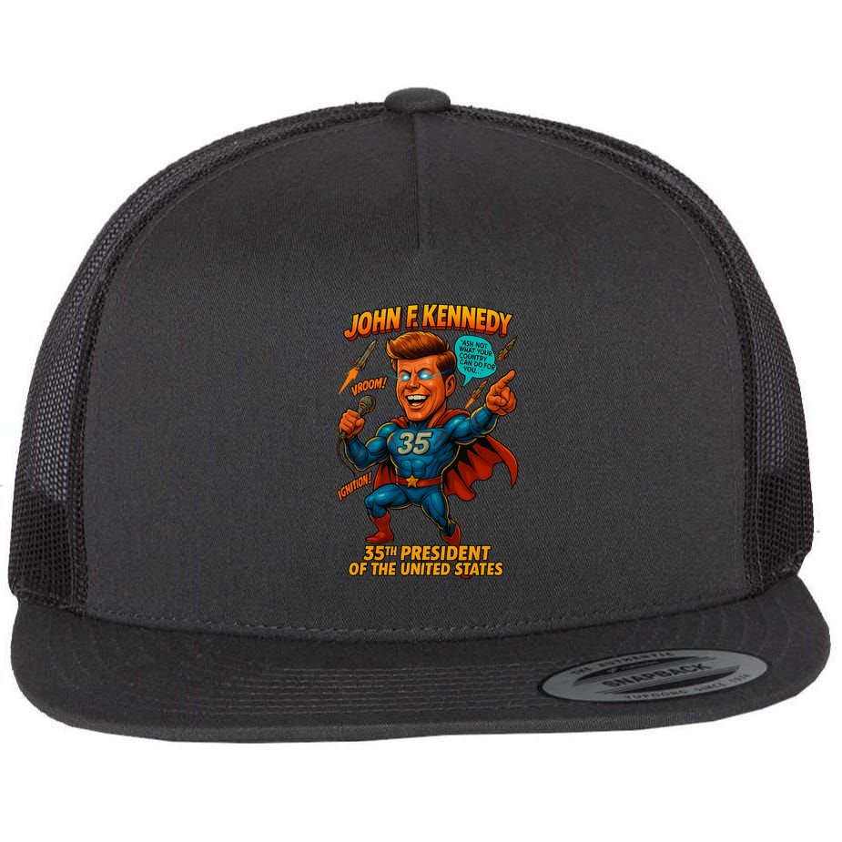 JFK The Presidential Chronicles Flat Bill Trucker Hat