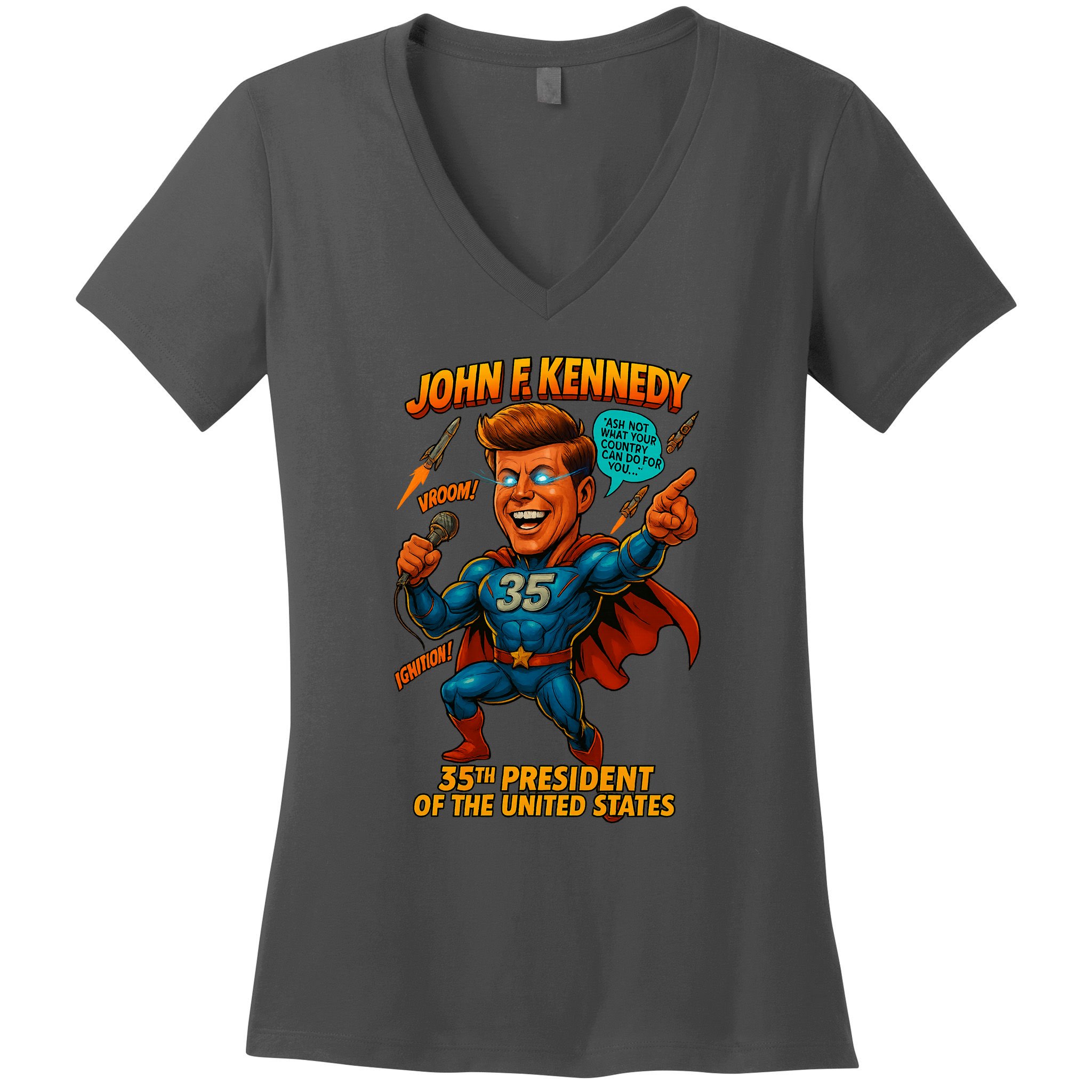 JFK The Presidential Chronicles Women's V-Neck T-Shirt