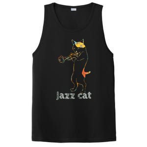 Jazz Trumpet Playing Kitty Cat Cool Jazz Cat Tee PosiCharge Competitor Tank