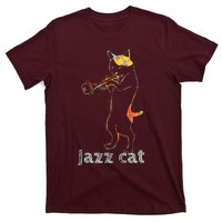 Jazz Trumpet Playing Kitty Cat Cool Jazz Cat Tee T-Shirt