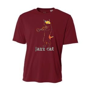 Jazz Trumpet Playing Kitty Cat Cool Jazz Cat Tee Youth Performance Sprint T-Shirt