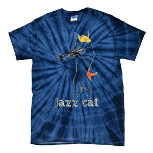 Jazz Trumpet Playing Kitty Cat Cool Jazz Cat Tee Tie-Dye T-Shirt