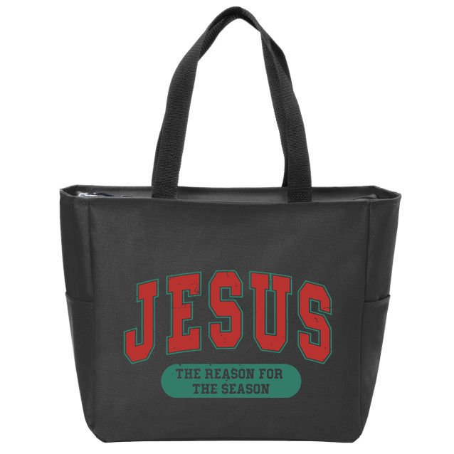 Jesus The Reason For The Season Faith Christmas Merry Christmas Zip Tote Bag