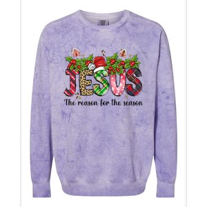 Jesus The Reason For The Season Christian Christmas God  Colorblast Crewneck Sweatshirt