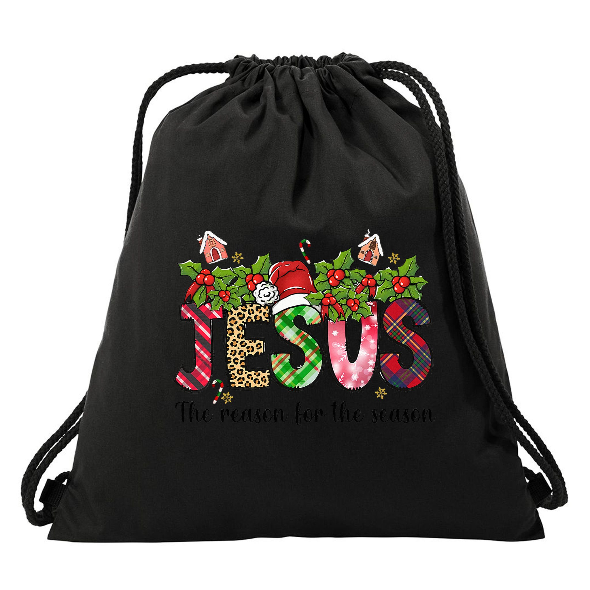 Jesus The Reason For The Season Christian Christmas God  Drawstring Bag