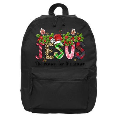 Jesus The Reason For The Season Christian Christmas God  16 in Basic Backpack