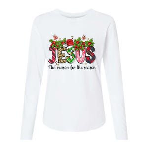 Jesus The Reason For The Season Christian Christmas God  Womens Cotton Relaxed Long Sleeve T-Shirt