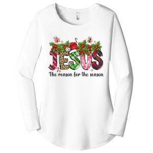 Jesus The Reason For The Season Christian Christmas God  Women's Perfect Tri Tunic Long Sleeve Shirt