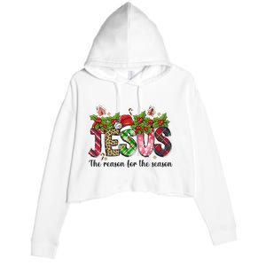 Jesus The Reason For The Season Christian Christmas God  Crop Fleece Hoodie