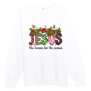 Jesus The Reason For The Season Christian Christmas God  Premium Crewneck Sweatshirt