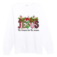 Jesus The Reason For The Season Christian Christmas God  Premium Crewneck Sweatshirt