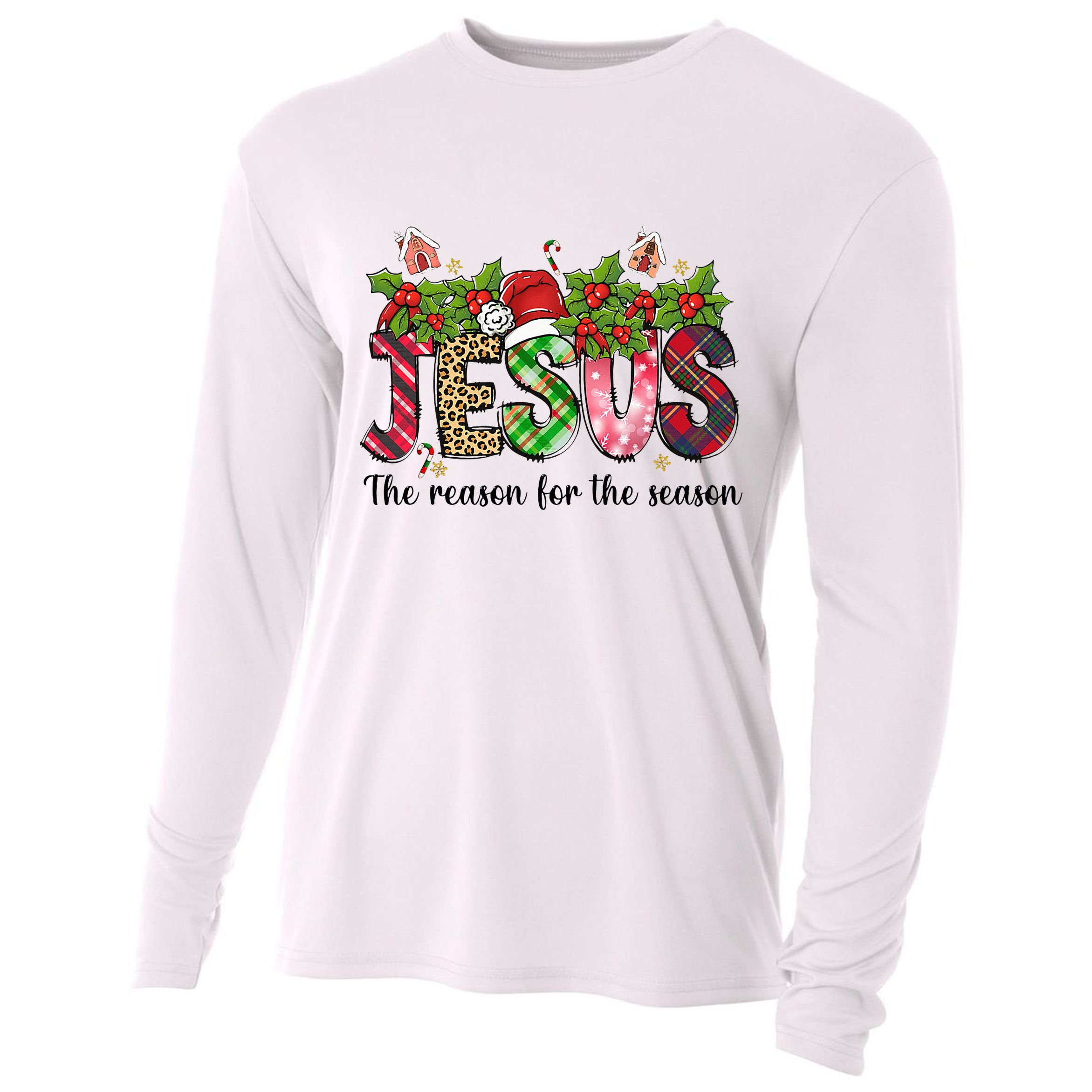Jesus The Reason For The Season Christian Christmas God  Cooling Performance Long Sleeve Crew