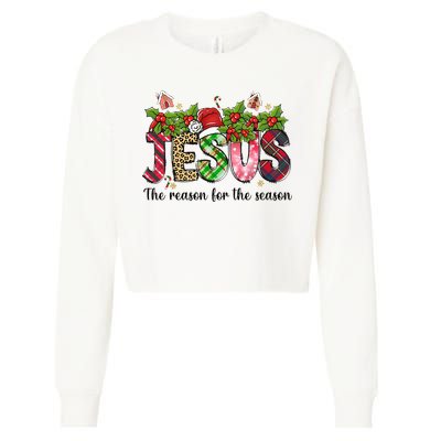 Jesus The Reason For The Season Christian Christmas God  Cropped Pullover Crew