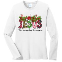 Jesus The Reason For The Season Christian Christmas God  Ladies Long Sleeve Shirt