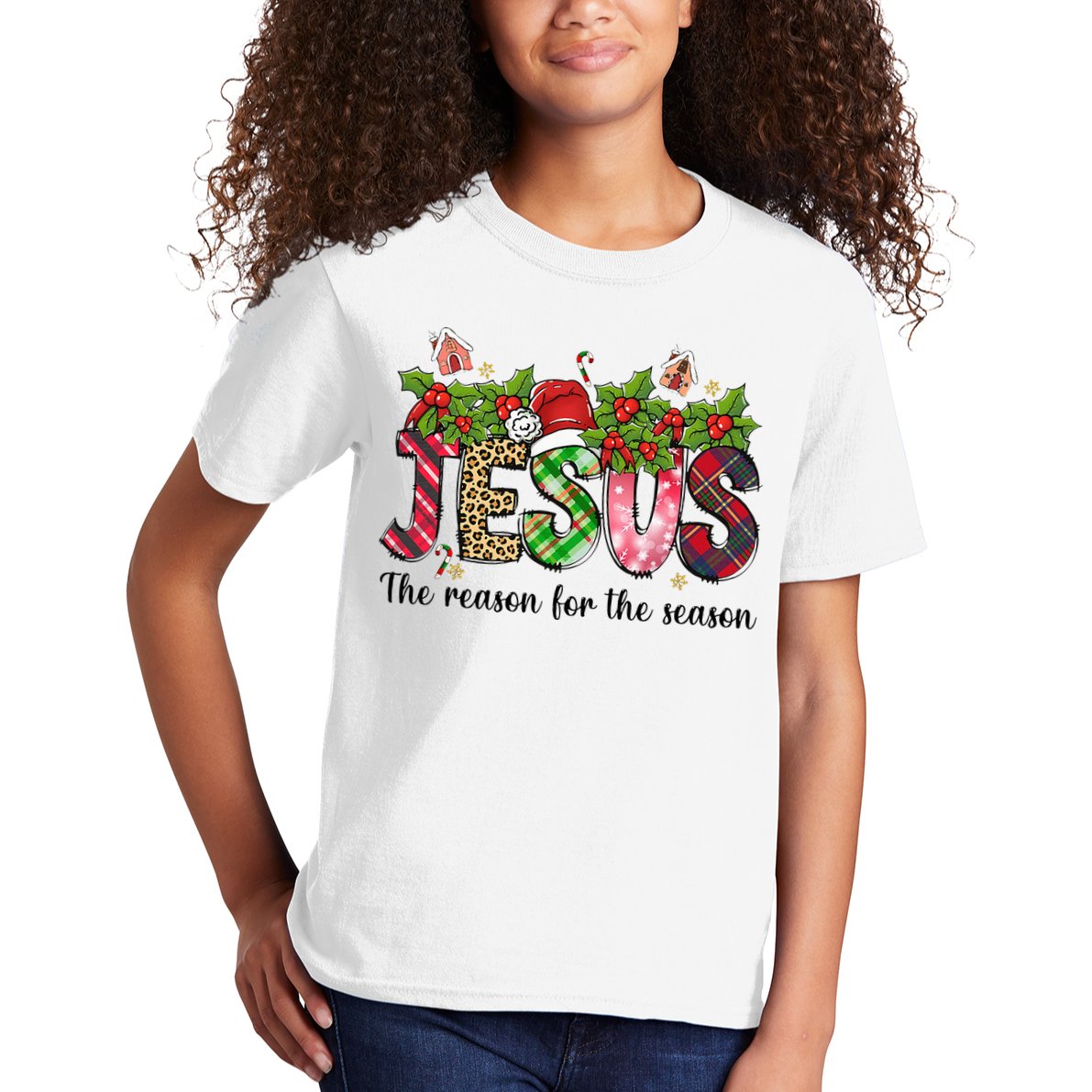 Jesus The Reason For The Season Christian Christmas God  Kids T-Shirt