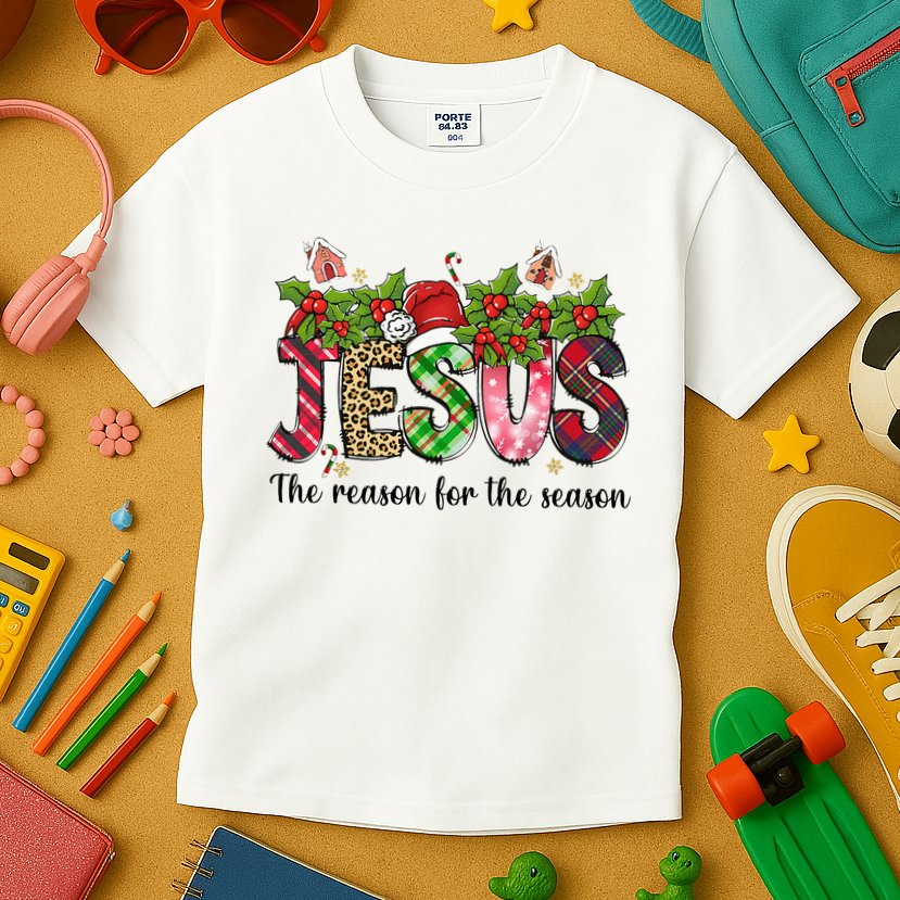 Jesus The Reason For The Season Christian Christmas God  Kids T-Shirt