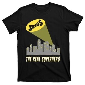 Jesus The Real Superhero Bat Signal T-Shirt