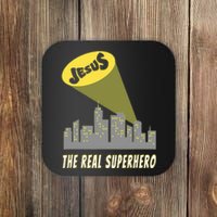 Jesus The Real Superhero Bat Signal Coaster