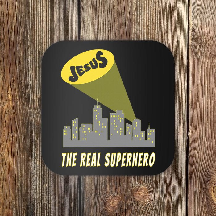 Jesus The Real Superhero Bat Signal Coaster